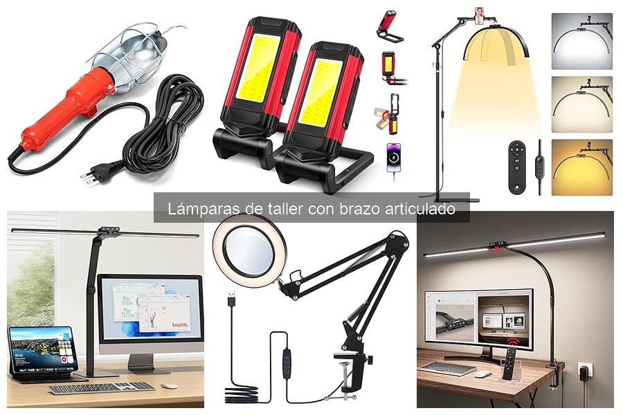 Comparativa de Lámparas de Taller con Brazo Articulado