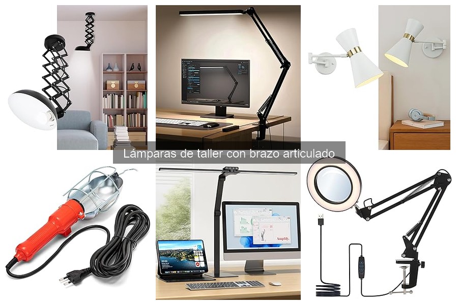 Mantenimiento de lámparas de taller con brazo articulado