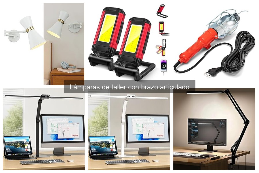 Mejores lámparas de taller con brazo articulado para espacios pequeños