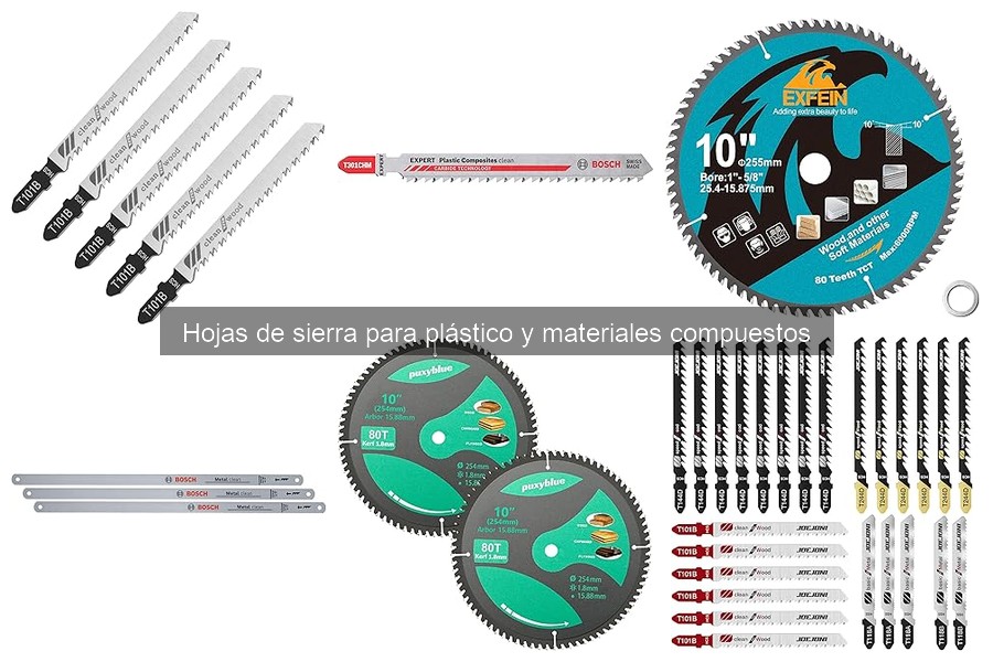 Tiempos de corte y velocidad para hojas de sierra en plástico