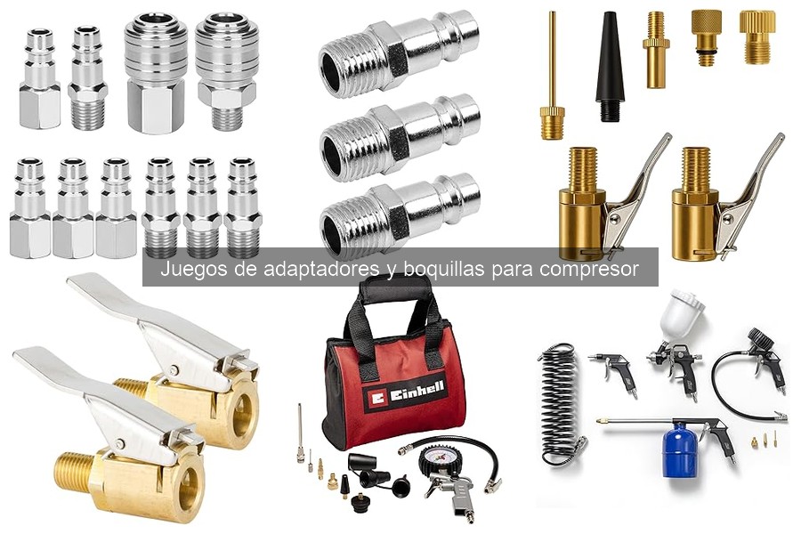 Tipos de adaptadores y boquillas para compresor: guía completa