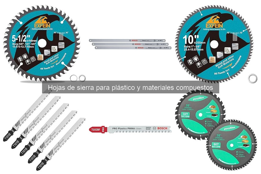 Tipos de hojas de sierra para plástico y compuestos